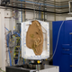 Picture of Halszkaraptor escuilliei fossil, set up at the ESRF tomography beamline. Credit: ESRF/P. Jayet